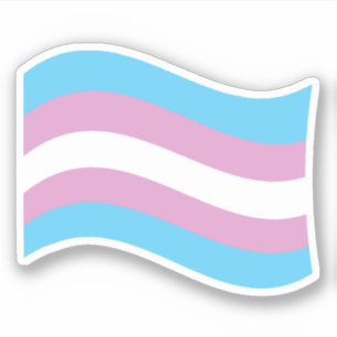 Pegatina Bandera ondulada del Orgullo Trans