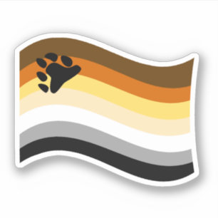 Pegatina Bandera Ondulada Orgullo de Oso