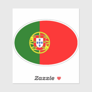 Pegatina Bandera oval de Portugal