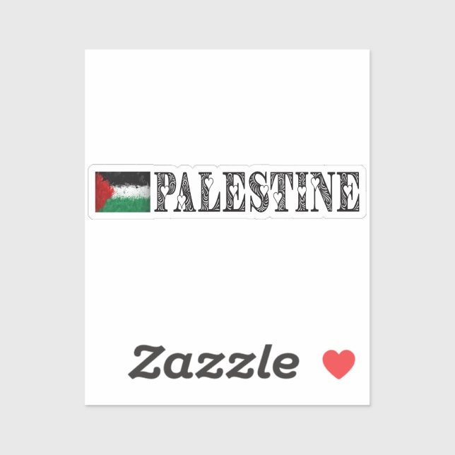 Pegatina bandera palestina del corazón v11 (Hoja)