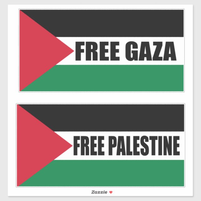 Pegatina Bandera palestina, Salven Gaza, liberen Gaza (Hoja)