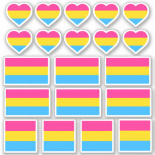 Pegatina Bandera Pansexual & Stickers Orgullo / Corazones