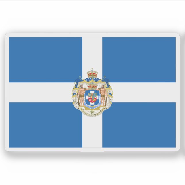 Pegatina Bandera personal del Rey Jorge de Grecia (1863-191 (Anverso)