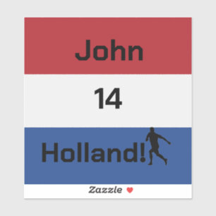 Pegatina Bandera Personalizada de Holanda Fútbol Orgullo