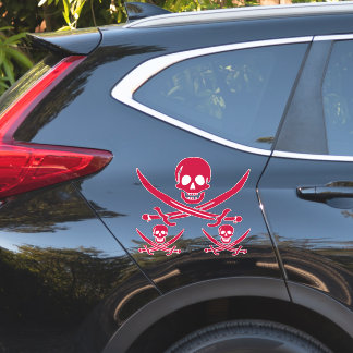 Pegatina Bandera pirata de Calico Jack con Cráneo y Espadas