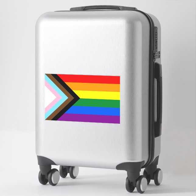 Pegatina Bandera Progreso Orgullo LGBTQ+ (Maleta)