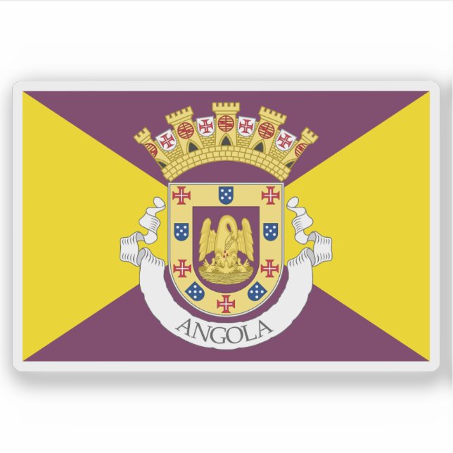 Pegatina Bandera propuesta de la Angola portuguesa (1932) (Anverso)