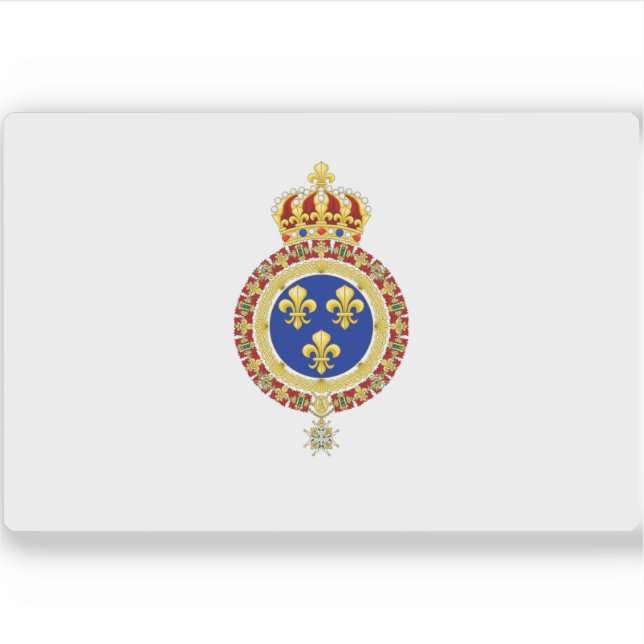 Pegatina Bandera real de Francia (época de restauración de  (Anverso)