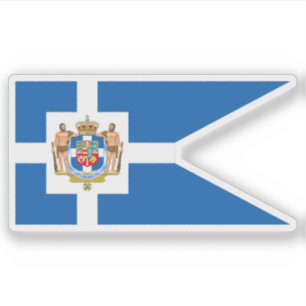 Pegatina Bandera real griega, Grecia (1863-1913)