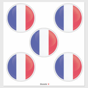 Pegatina Bandera redonda icono de Francia