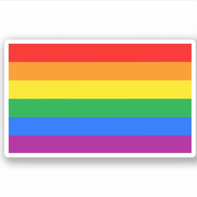 Pegatina Bandera tradicional del orgullo gay (Anverso)