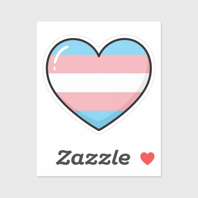 Pegatina Bandera Transgénero Corazón | LGBTQIA+  (Hoja)