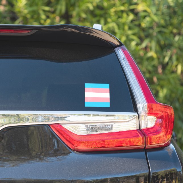 Pegatina Bandera transgénero personalizada (Lado del coche)