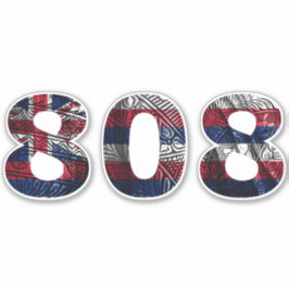Pegatina Bandera tribal hawaiana 808