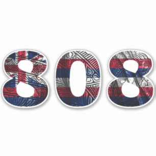 Pegatina Bandera tribal hawaiana 808