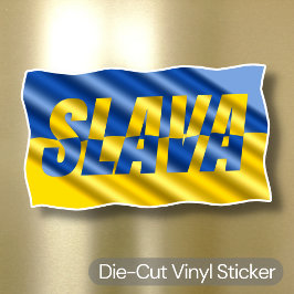 Pegatina Bandera ucraniana de Slava Ukraini Paz Anti Guerra