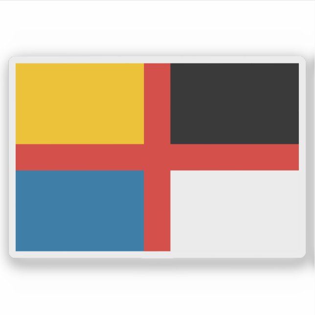 Pegatina Bandera variante del Imperio de China (1915-1916) (Anverso)