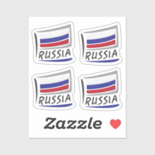Pegatina Bandera X del Orgullo Ruso