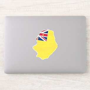 Pegatina Bandera y mapa de Niue