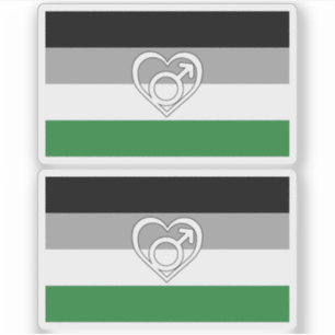Pegatina Bandera y Símbolo del Orgullo Andrófilo