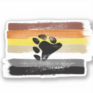 PEGATINA BANDERA Y SÍMBOLO DEL ORGULLO DEL OSO PINTADO