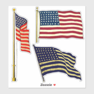 Pegatina Banderas Americanas Antiguas