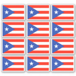 Pegatina Banderas Boricua Bandera Puertorriqueña 6"x6" Pega