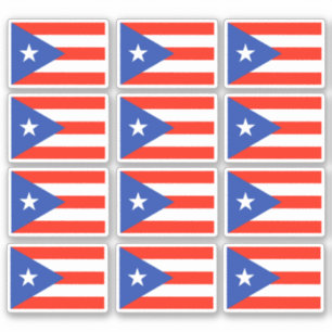 Pegatina Banderas boricuas Bandera puertorriqueña 6"x6" Pe