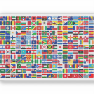 Pegatina Banderas de la nación de todos los países del mund