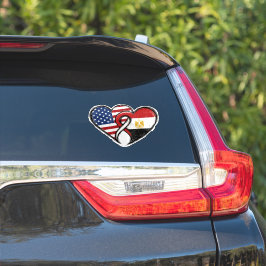 Pegatina Banderas del Corazón Egipcio Americano
