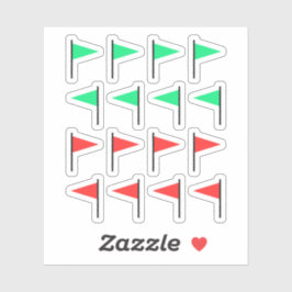 Pegatina banderas rojas con bandera verde