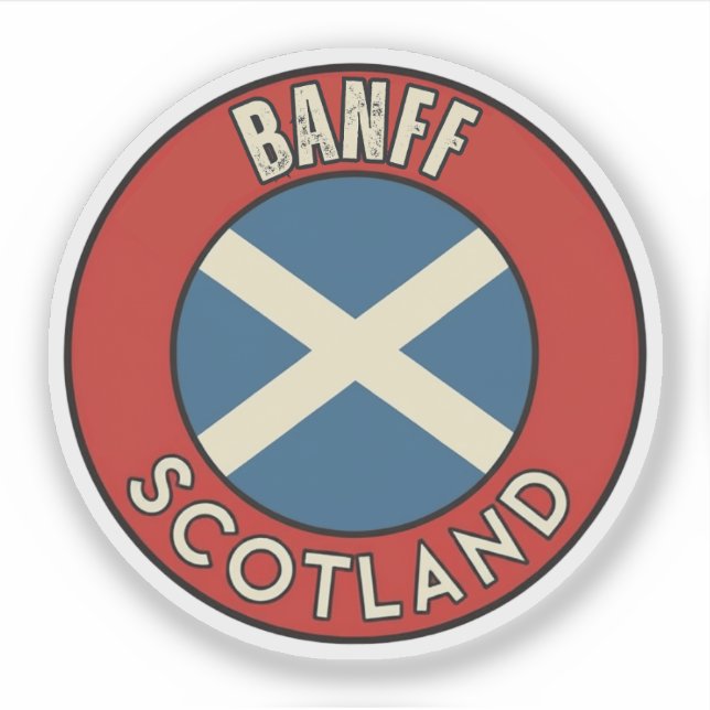 Pegatina Banff, Escocia (Anverso)