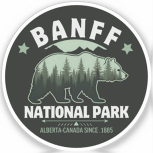 Pegatina Banff National Park Wildlife – Rustic Bear