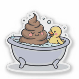 Pegatina Baño de mierda y pato