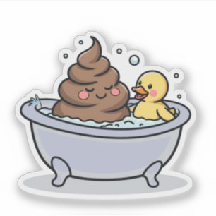 Pegatina Baño de mierda y pato