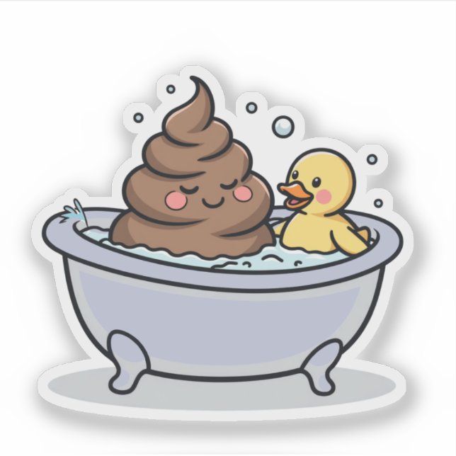 Pegatina Baño de mierda y pato (Anverso)