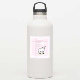 Pegatina Baptismo de nieta Cordero rosa personalizado