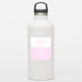 Pegatina Baptismo Hija rosa de Dios Personalizada