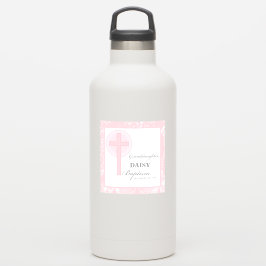 Pegatina Baptismo Nieta Rosa Lace Personalizada