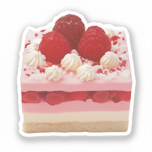 Pegatina Bar de postres con capas de frambuesa (Anverso)