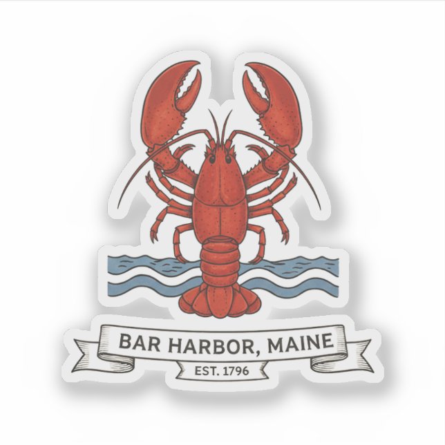 Pegatina Bar Harbor, Maine (Anverso)