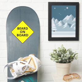 Pegatina Barba de advertencia masculina divertida en la cub