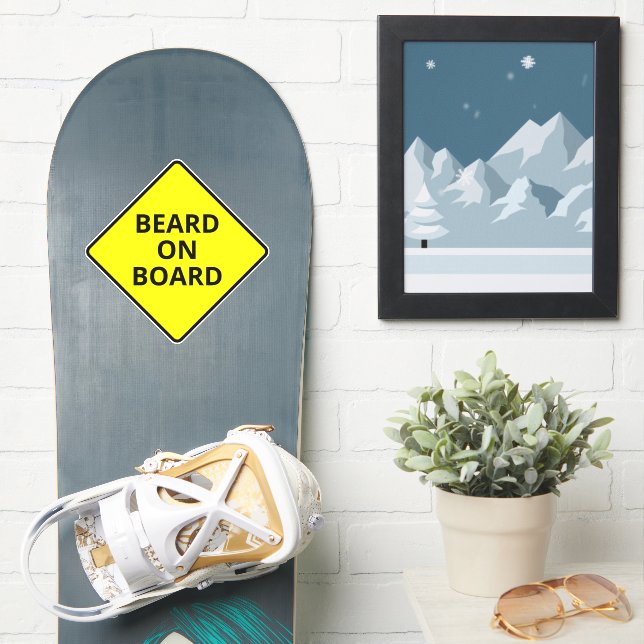 Pegatina Barba de advertencia masculina divertida en la cub (snowboard)