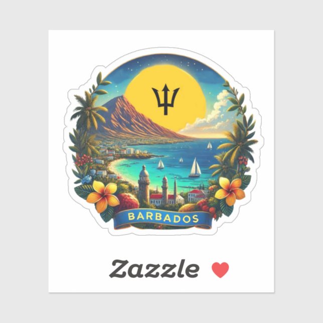Pegatina Barbados (Hoja)