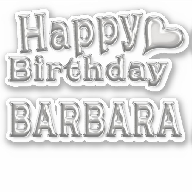 Pegatina Barbara Happy Birthday silver Aufkleber Sticker (Anverso)