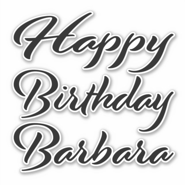Pegatina Barbara Name Vorname black Sticker Geburtstag (Anverso)