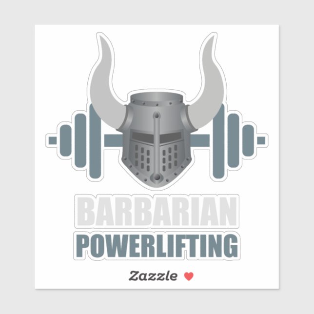 Pegatina Barbarian Warrior Powerlifting Workout (Hoja)