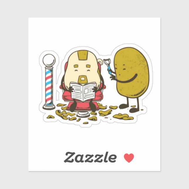 Pegatina Barbería de patatas (Hoja)