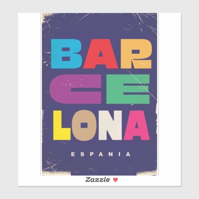 Pegatina Barcelona España (Hoja)