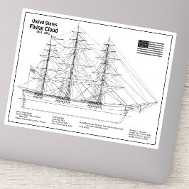 Pegatina Barco Clipper Flying Cloud - Plano del barco BD
